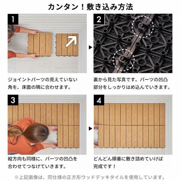 ジョイントするだけ簡単DIY！人工木ウッドデッキパネルでおうち