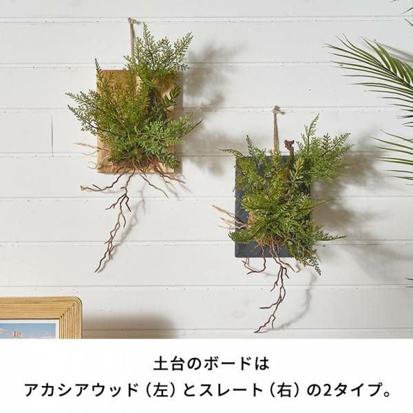 ウォールアート　ハンギングオブジェ　ウォールオブジェ　壁掛け フェイクグリーン ウォールハンギング ファーン シダ スレート