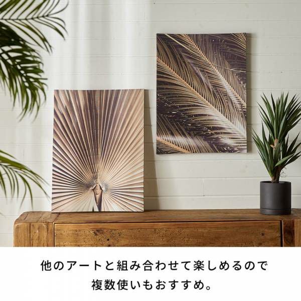アートパネル ヤシ 葉 リーフ 葉っぱ キャンパス パネル 約 W 45cm D