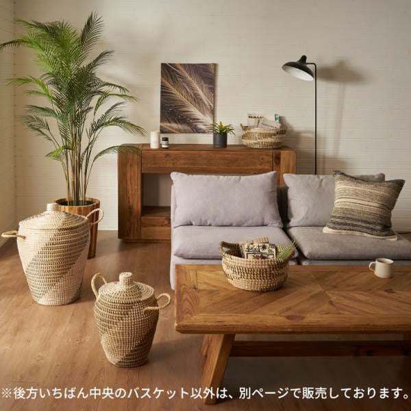 バスケット 持ち手付き かごバスケット シーグラス 約 W 35cm D 35cm H
