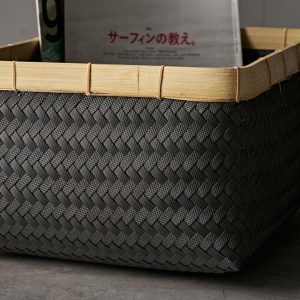 バスケット Lサイズ かご 27.6L バンブー 竹 プラスチック 約 W 40cm D