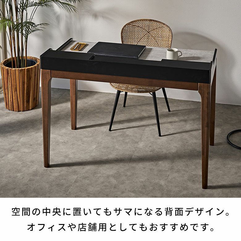 天然石　テーブル　机 天然石を超える新素材天板と天然ラバーウッドのワークデスク [84294
