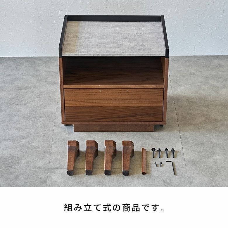 天然石を超える新素材天板と天然ウォールナットのナイトテーブル[84295