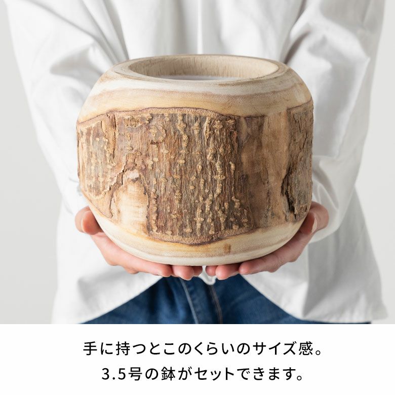 プランターカバー 鉢カバー 天然木 木製 マンゴーウッド 約 W 20cm D