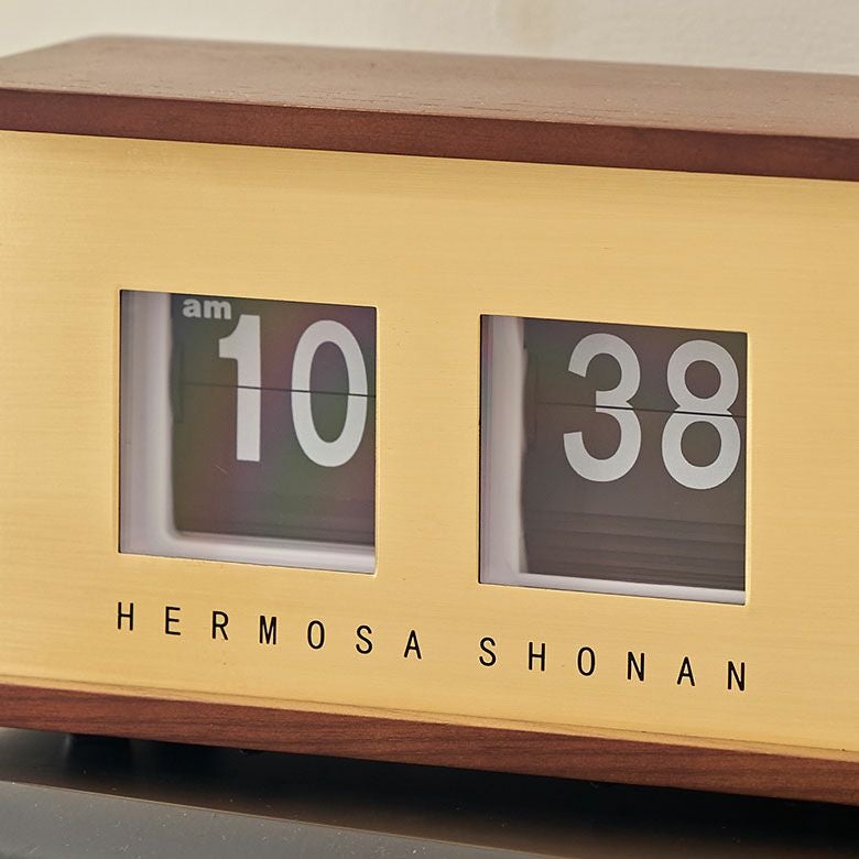 置き時計時計アナログ約W19cmD8.3cmH12cmクロックウッドフレームウッド木製スチールフレームスチール乾電池レトロインダストリアル卓上めくりパタパタパタパタ時計リビングダイニング寝室おしゃれ北欧リゾート雑貨インテリア西海岸[94805]