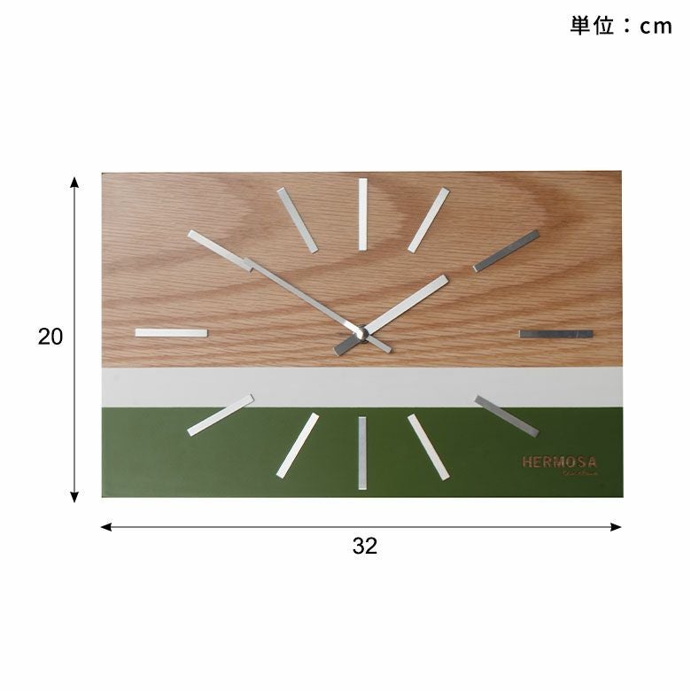 置き時計掛け時計時計2wayアナログ約W32cmD5cmH20cmクロックウォールクロックウッド木製軽量四角乾電池レトロインダストリアルミッドセンチュリー卓上壁掛けリビングダイニング寝室おしゃれ北欧リゾート雑貨インテリア西海岸[94806]