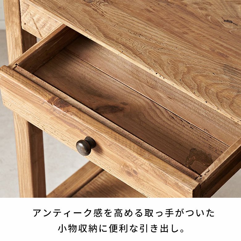 M【中古品】アンティーク オルゴール付き 天然木 ウッドテーブル 飾り台 レトロ 収納家具 ビンテージ家具 コンソール デスク テーブル 天然木 木製 ウッド 古材 約 W 95cm D