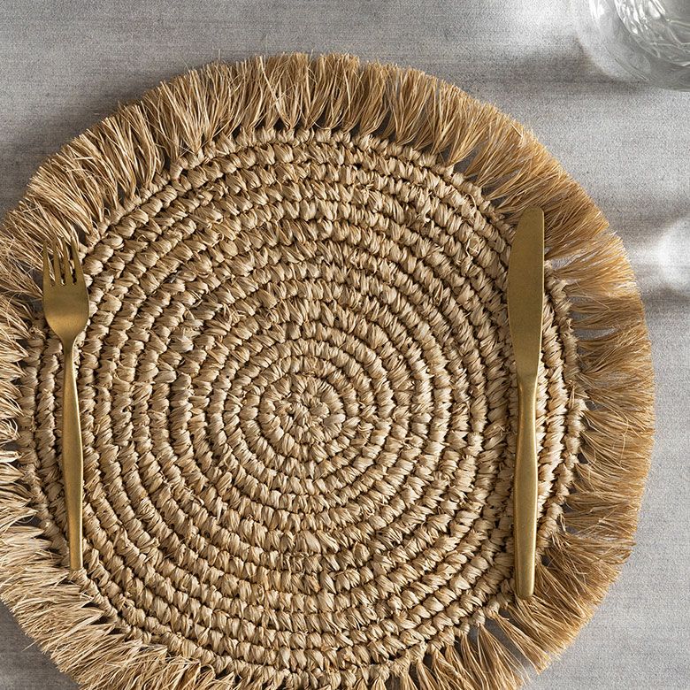 ランチョンマットラフィアラウンド円形丸プレースマット約W38cmD38cmH1cmランチマットプレイスマットディスプレイマットマットナチュラルグレーフリンジリゾートインテリアキッチン雑貨おしゃれ北欧リゾート雑貨インテリア南国西海岸[14092]