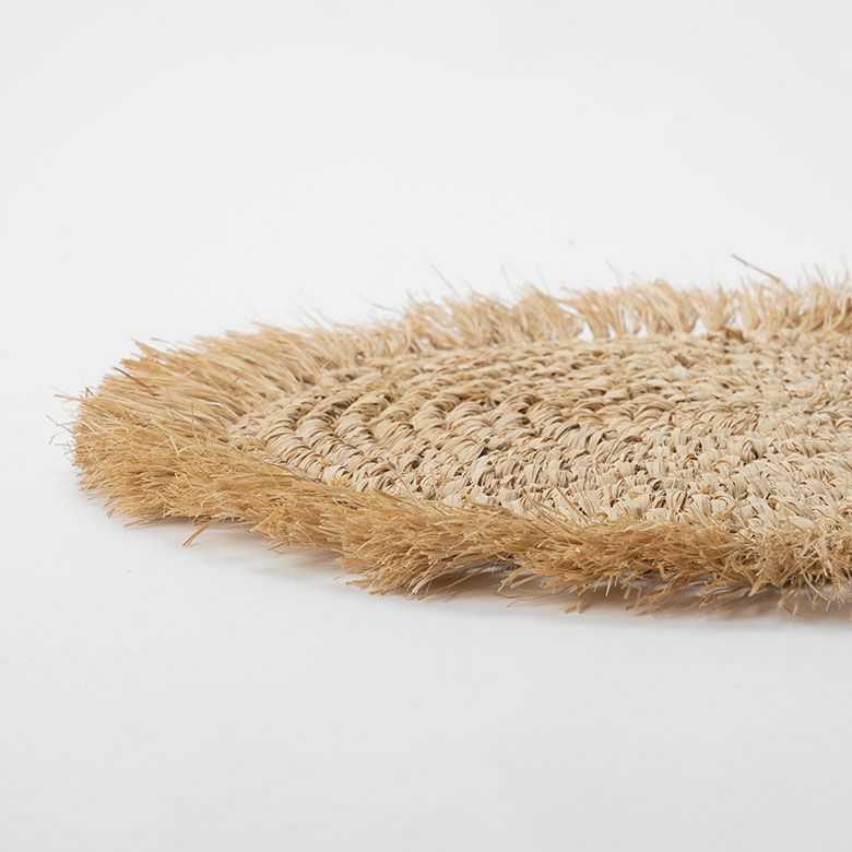 ランチョンマットラフィアラウンド円形丸プレースマット約W38cmD38cmH1cmランチマットプレイスマットディスプレイマットマットナチュラルグレーフリンジリゾートインテリアキッチン雑貨おしゃれ北欧リゾート雑貨インテリア南国西海岸[14092]