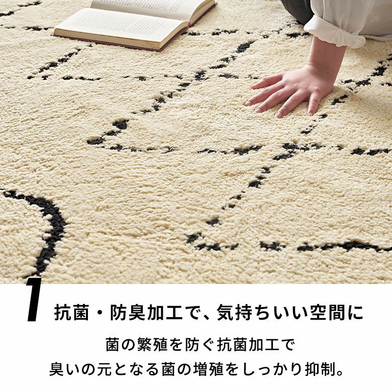 日本製ラグラグマット約135×185cm国産ベニオワレン風クロス長方形防ダニ抗菌防臭洗えるカーペット絨毯じゅうたんホットカーペット床暖房対応可敷物マットオールシーズンウォッシャブルおしゃれ北欧リゾート雑貨インテリア西海岸風[84351]