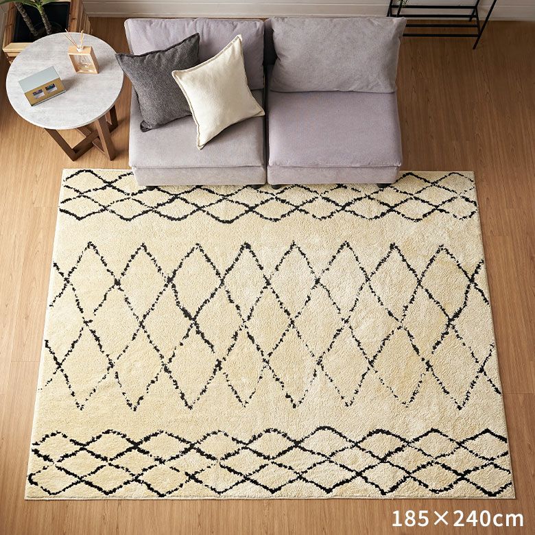 日本製 ラグ ラグマット 約 185×240cm 国産 ベニオワレン風 クロス