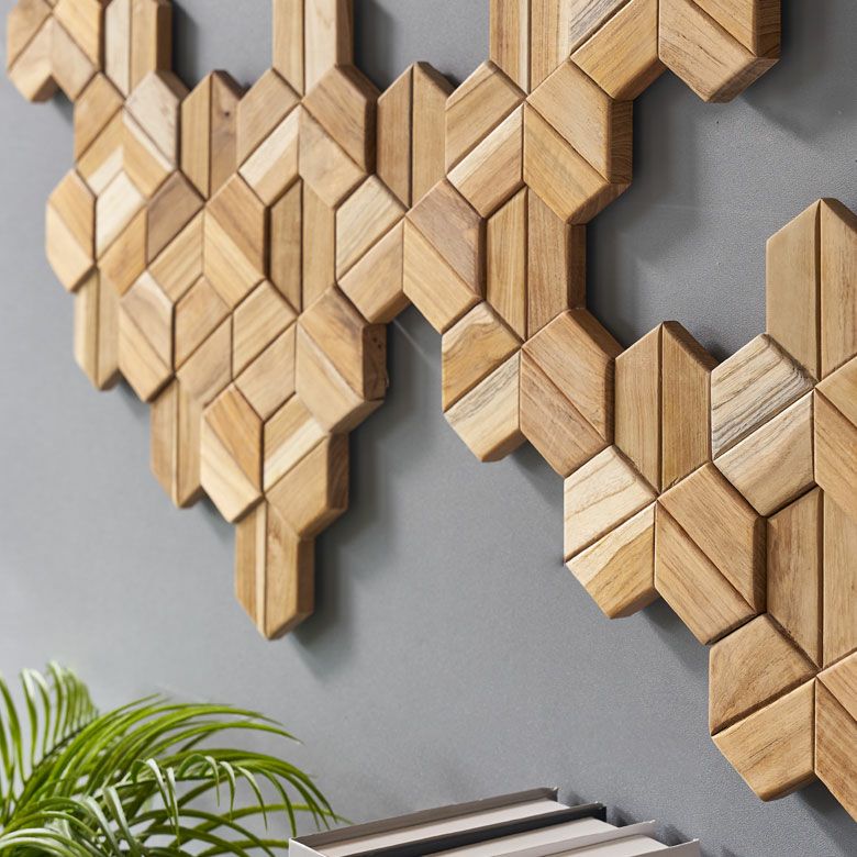 ウォールパネル壁材56枚天然木木製木材チークウッド約W30cmD30cmH1.8cmウッドパネル壁パネルタイル壁パネル壁板板壁壁面壁木内装DIYリフォームリメイク簡単ウッドタイル壁用おしゃれ北欧雑貨インテリアクロス西海岸[14123]