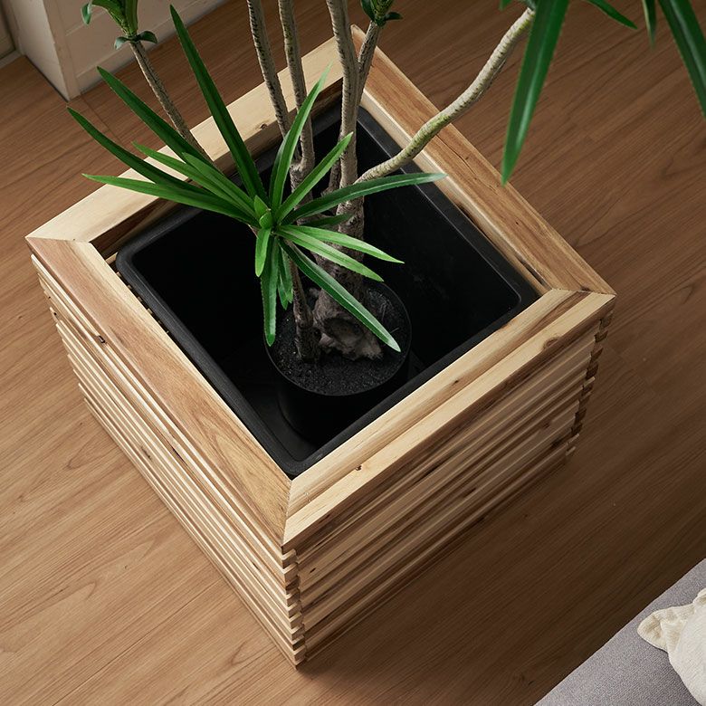 木製プランターカバーBOX 65cmタイプ 【梓商品】4個セット プランターカバー プランターボックス 木製 ウッド 天然木 アカシア S