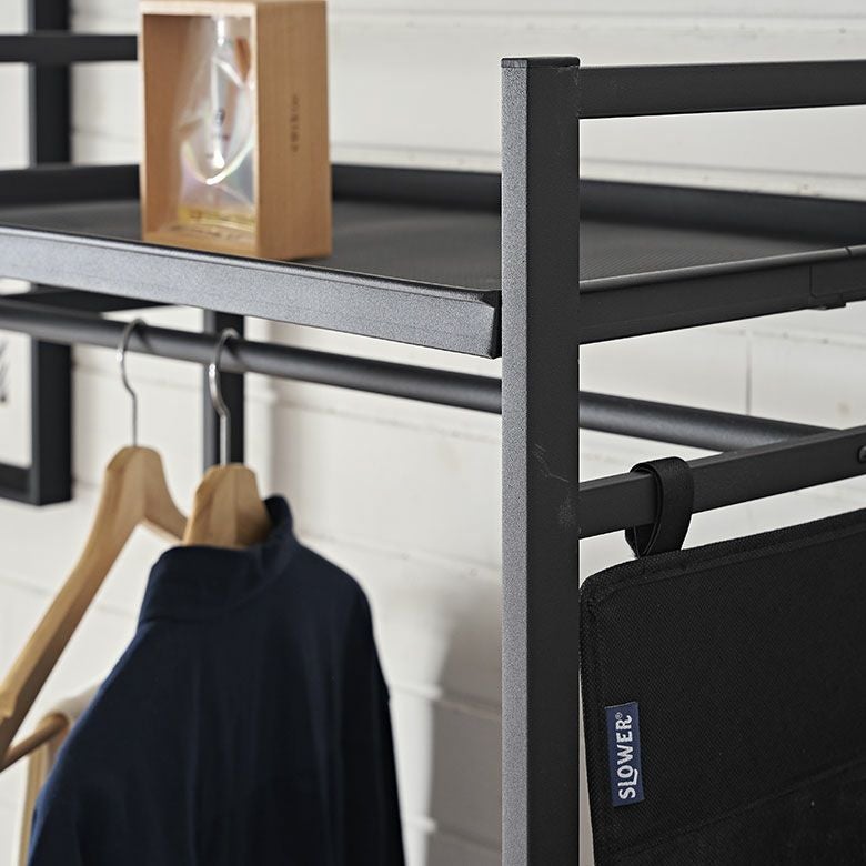 ハンガーラッククローゼットオーガナイザーワードローブ約W68cmD45cmH150cm衣類コート上着収納衣類ハンガーコートハンガーパイプハンガースリム大容量コンパクト衣類収納洋服掛け小物収納ポケットおしゃれ北欧家具インテリア西海岸[94816]
