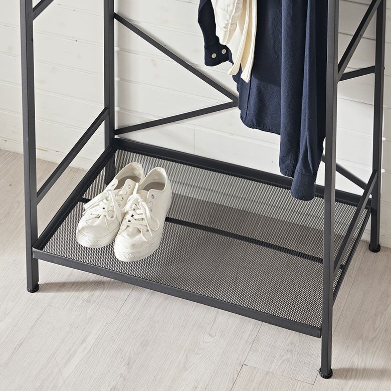 ハンガーラッククローゼットオーガナイザーワードローブ約W68cmD45cmH150cm衣類コート上着収納衣類ハンガーコートハンガーパイプハンガースリム大容量コンパクト衣類収納洋服掛け小物収納ポケットおしゃれ北欧家具インテリア西海岸[94816]