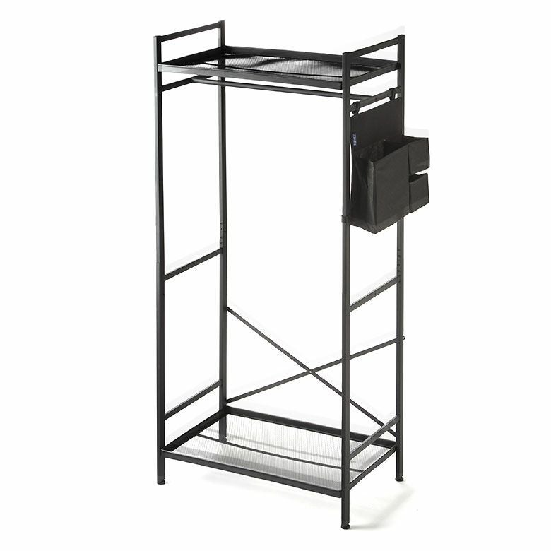 ハンガーラッククローゼットオーガナイザーワードローブ約W68cmD45cmH150cm衣類コート上着収納衣類ハンガーコートハンガーパイプハンガースリム大容量コンパクト衣類収納洋服掛け小物収納ポケットおしゃれ北欧家具インテリア西海岸[94816]