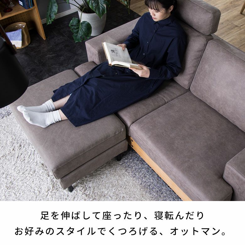 2.5人掛けソファヨーロピアングレー ソファ・オットマンセット [stc