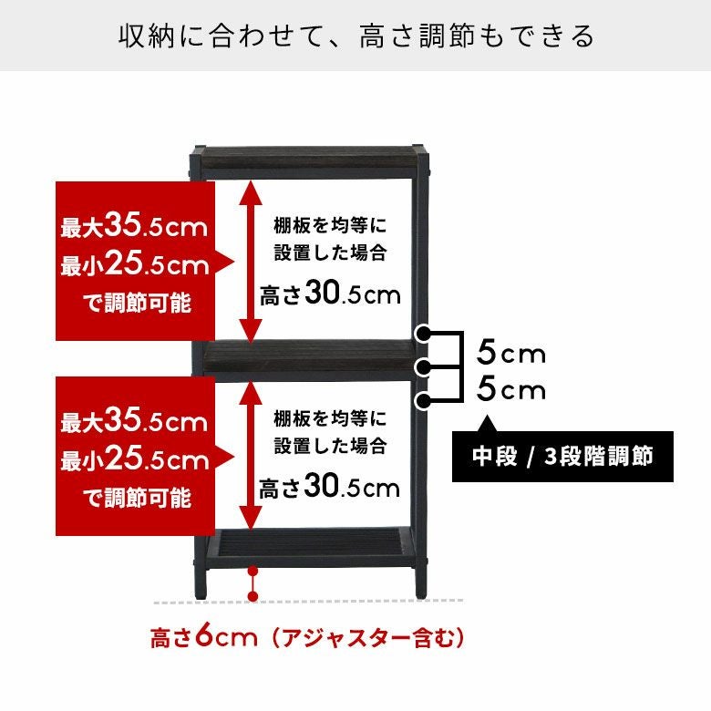 スタイリッシュなオールブラックカラー天然木とアイアンのシンプルな3