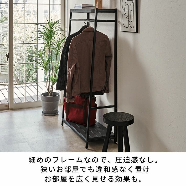 スタイリッシュなオールブラックカラー天然木とアイアンのシンプルで