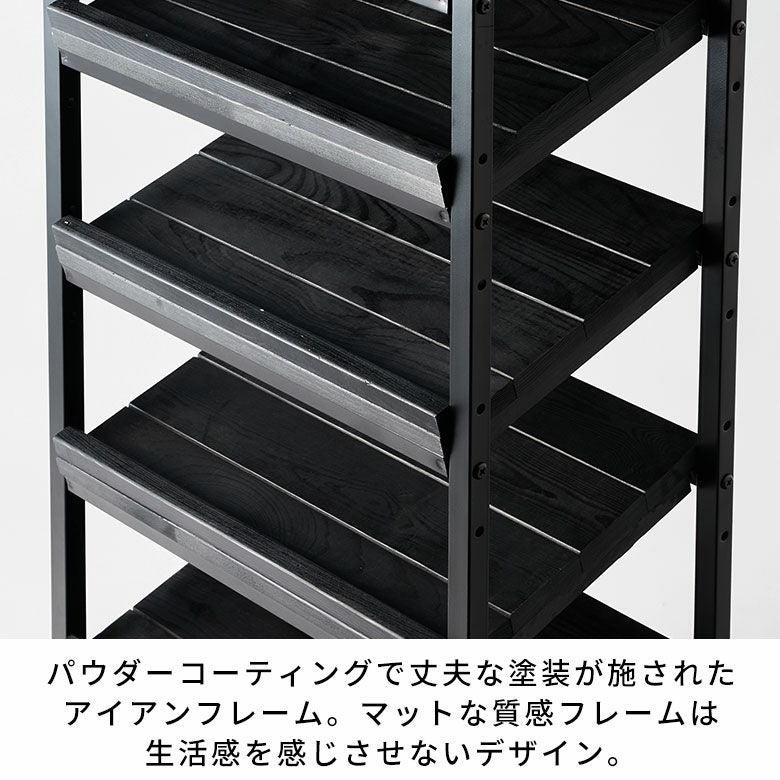 ハイカットやブーツも入れられるスタイリッシュなオールブラックカラー