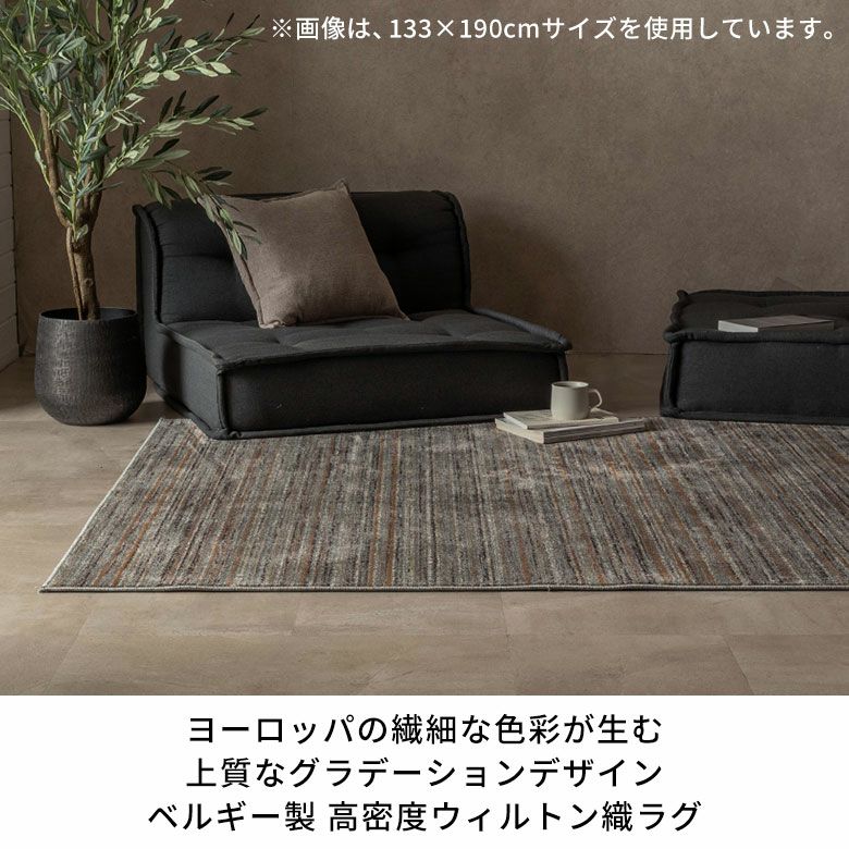上質なグラデーションが美しいベルギー製ウィルトン織ラグ 約200×250cm