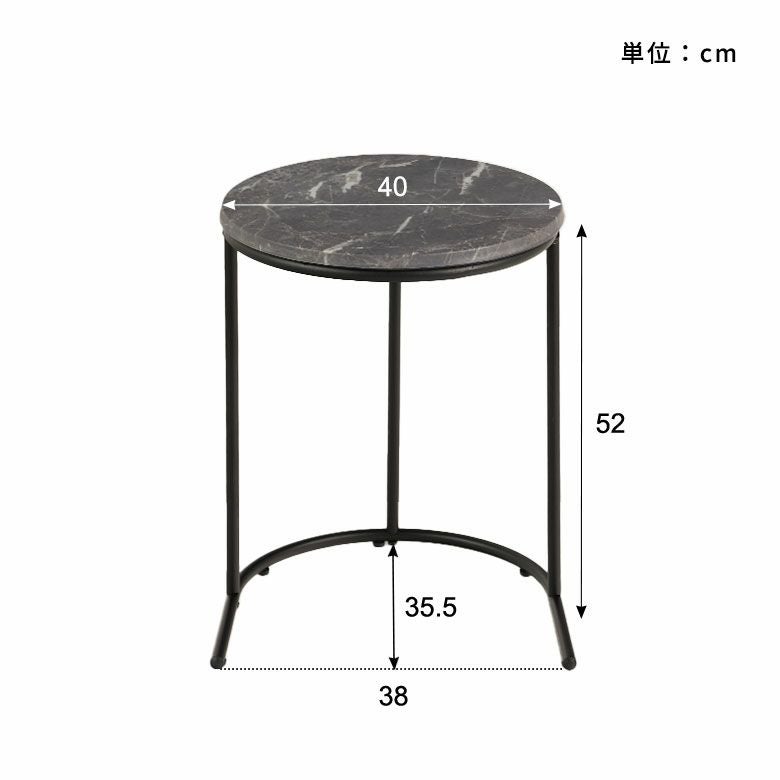 傷や汚れに強い新素材を使用した大理石調天板とスチール脚で仕上げた