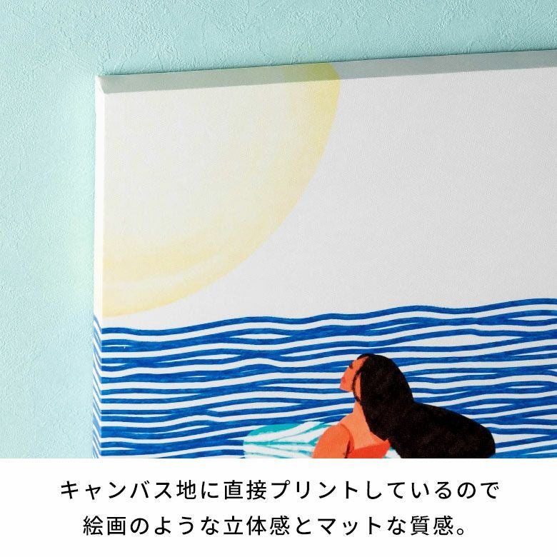 ビビッドオレンジが弾けるレトロポップな西海岸サーフアートパネル