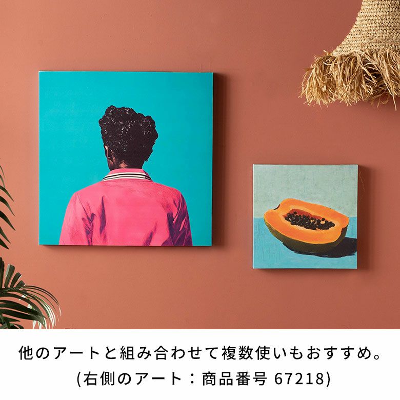 ターコイズ×ピンクが冴えるモダンレトロなアートパネル[Retro Blue
