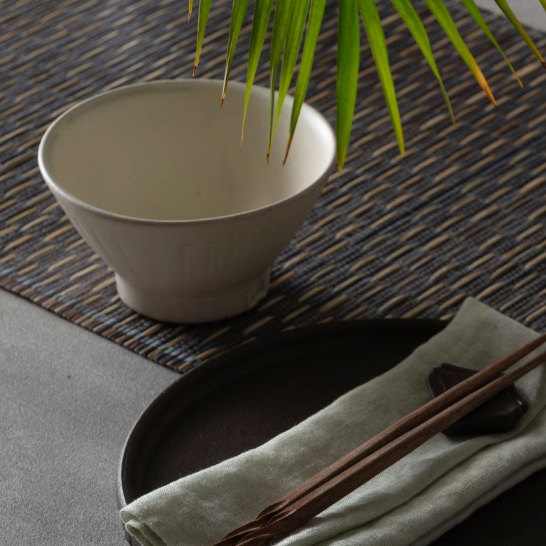 使い方いろいろマルチボウル 信楽焼 粉引 鎬 茶碗[94932]
